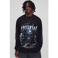 Oversized Official Skulls Large Scale Long Sleeve Printed T-Shirt von boohooman