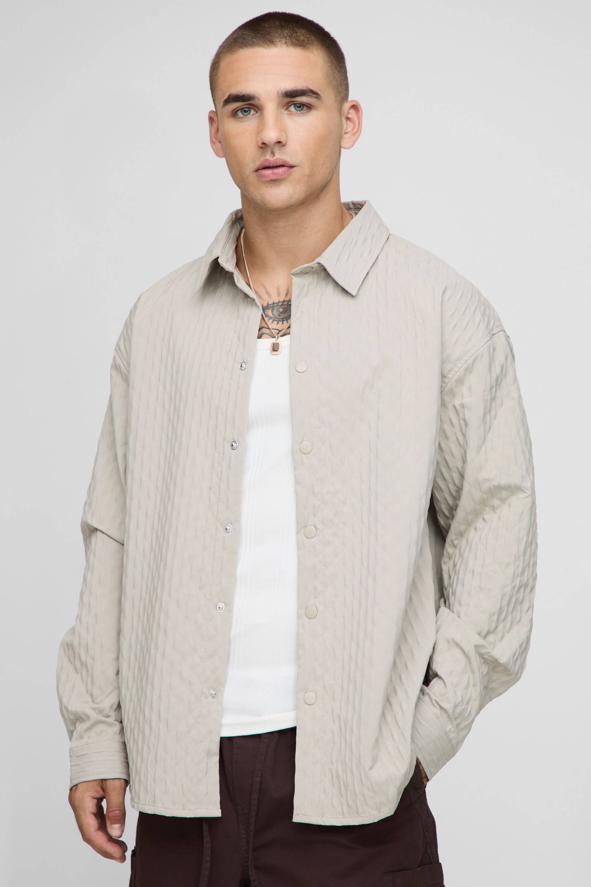 Oversize Hemd - Grau - XS, Grau Oversize Hemd - Grau - XS, Grau von boohooman