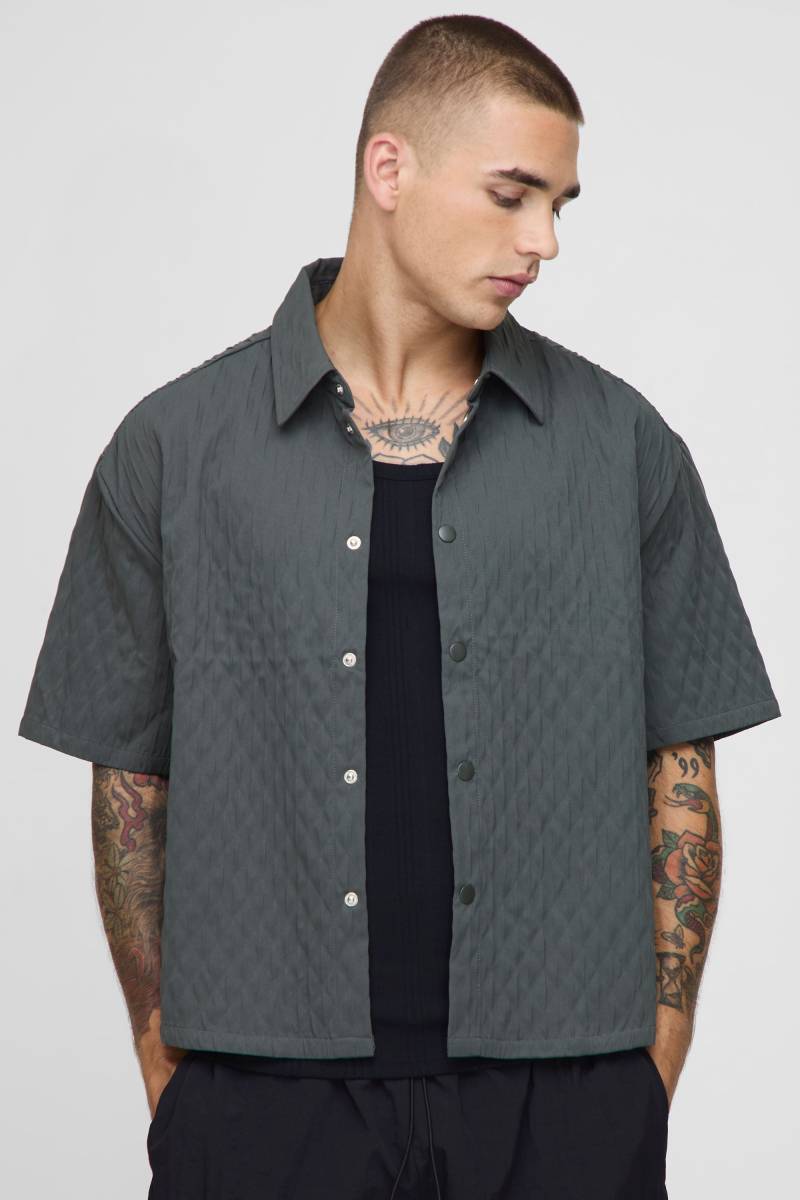 Oversize Hemd - Grau - XS, Grau Oversize Hemd - Grau - XS, Grau von boohooman