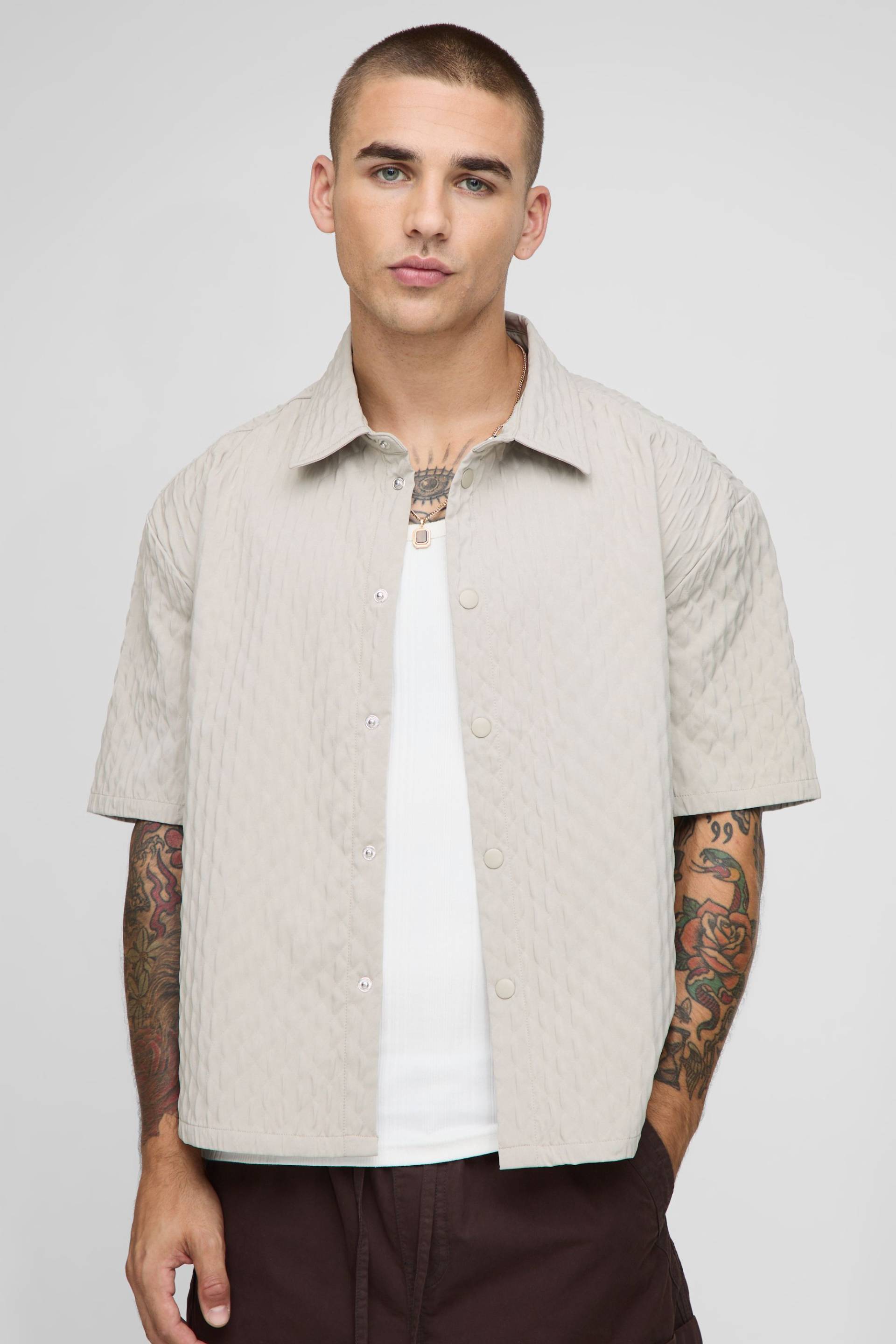 Oversize Hemd - Grau - XS, Grau Oversize Hemd - Grau - XS, Grau von boohooman
