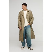 Zweireihiger Oversize Twill Trenchcoat - Khaki - XL, Khaki Zweireihiger Oversize Twill Trenchcoat - Khaki - XL, Khaki von boohooman