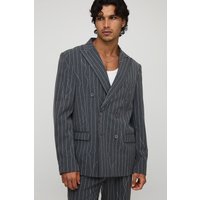 Oversize Nadelstreifen-Blazer - Grau - 36, Grau von boohooman