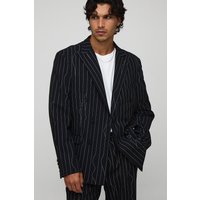 Oversize Nadelstreifen-Blazer - Schwarz - 38, Schwarz von boohooman