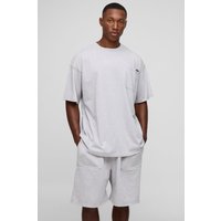 Oversize T-Shirt & Shorts - Grau - S, Grau von boohooman
