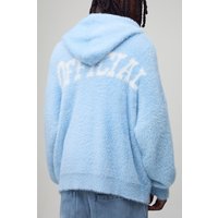 Kastiger Oversize Western Hoodie - Blau - XS, Blau von boohooman