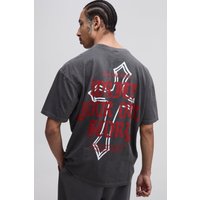 Oversize T-Shirt mit Twist Your Own Story Print - Grau - XS, Grau von boohooman