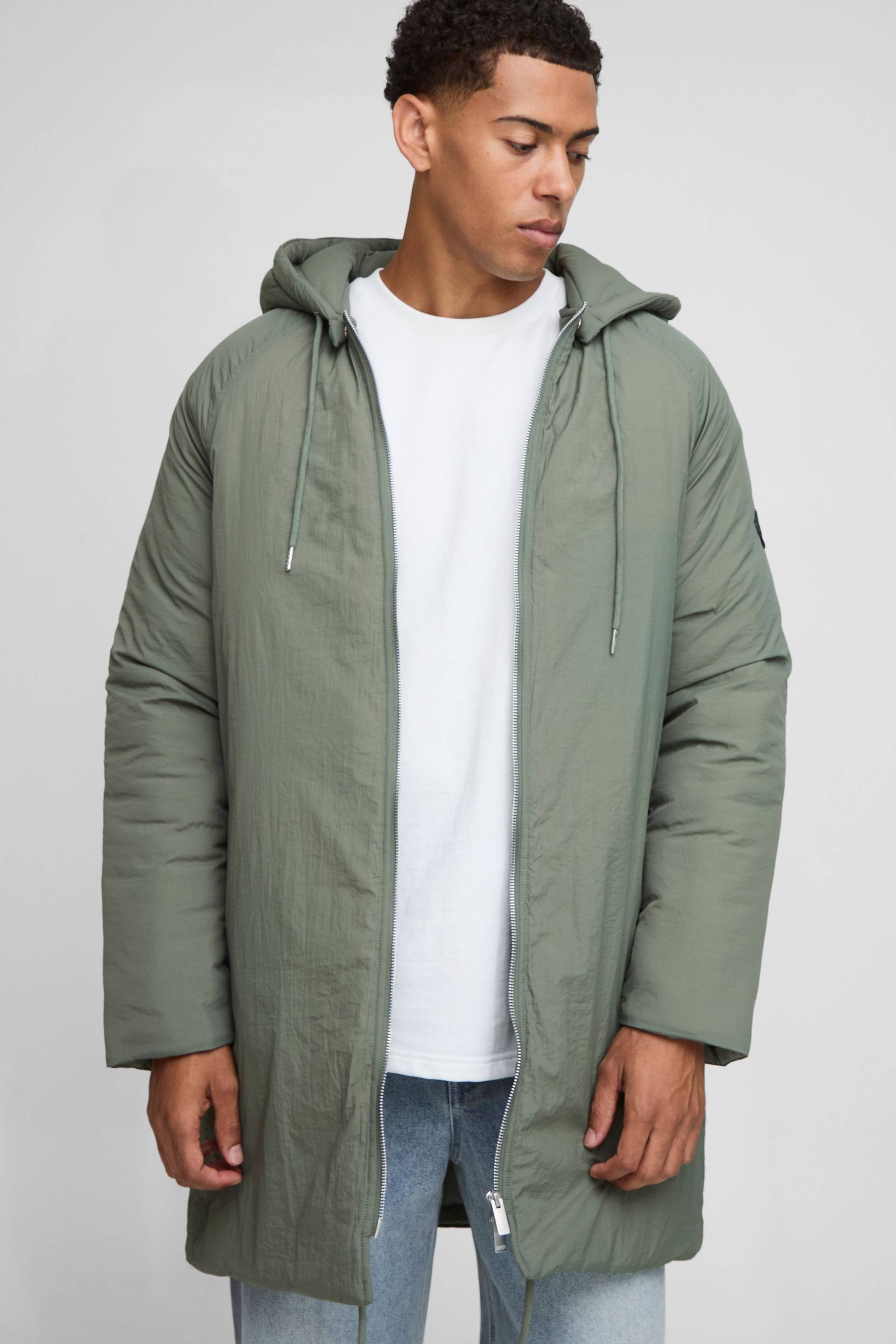Parka-Jacke mit Trichterkragen - Khaki - XL, Khaki von boohooman