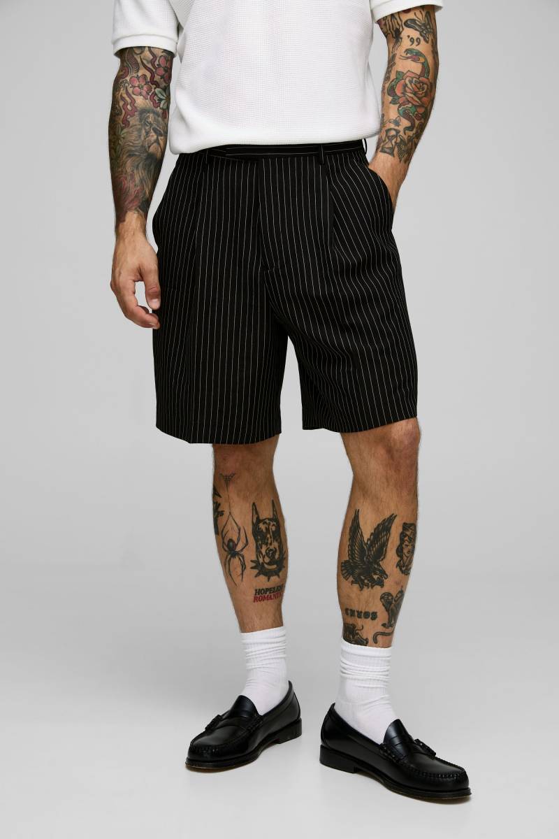 Nadelstreifen Shorts - Schwarz - XS, Schwarz Nadelstreifen Shorts - Schwarz - XS, Schwarz von boohooman