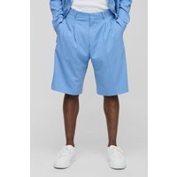 Lange Shorts mit festem Bund - Blau - 28, Blau von boohooman