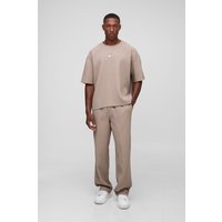 Kastiges Oversize T-Shirt & Hose - Braun - XS, Braun von boohooman