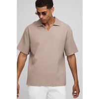 Super Oversize Hemd mit V-Ausschnitt - Braun - L, Braun von boohooman