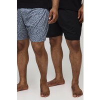 Plus 2er-Pack Shorts mit abstraktem Print - Grau - 4XL, Grau von boohooman