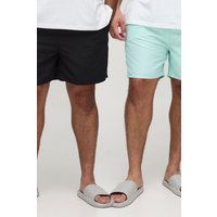 Plus 2er-Pack mittellange Badehosen Set von boohooman