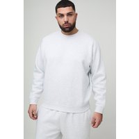 Plus Basic Rundhals-Sweatshirt - Grau - XXL, Grau von boohooman