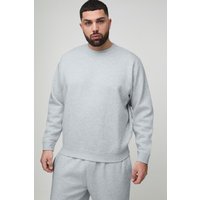 Plus Basic Rundhals-Sweatshirt - Grau - XXXXXL, Grau von boohooman