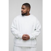 Plus 330GSM Oversize Basic Rundhals-Sweatshirt - Grau - XXXXL, Grau von boohooman