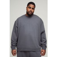 Plus 330GSM Oversize Basic Rundhals-Sweatshirt von boohooman
