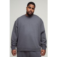 Plus 330GSM Oversize Basic Rundhals-Sweatshirt - Grau - XXL, Grau von boohooman