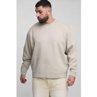Plus 330GSM Oversize Basic Rundhals-Sweatshirt - Grau - XXXXL, Grau von boohooman