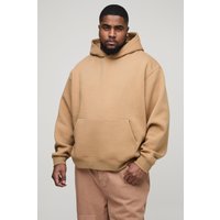 Plus kastiger Oversize Basic Hoodie - Taupe - XXL, Taupe von boohooman