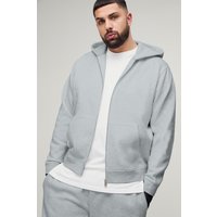 Plus 330Gmode Basic Hoodie mit Reißverschluss - Grau - XXXL, Grau von boohooman