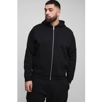 Plus 330Gmode Basic Hoodie mit Reißverschluss - Schwarz - XXXXL, Schwarz von boohooman