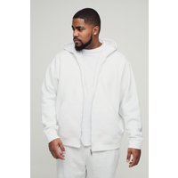 Plus 330Gmode Basic Hoodie mit Reißverschluss - Weiß - XXXL, Weiß von boohooman