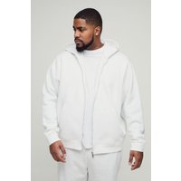 Plus 330Gmode Basic Hoodie mit Reißverschluss - Weiß - XXXXXL, Weiß von boohooman