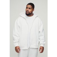 Plus 330Gmode Oversize Basic Hoodie mit Reißverschluss - Weiß - XXXXXL, Weiß Plus 330Gmode Oversize Basic Hoodie mit Reißverschluss - Weiß - XXXXXL, Weiß von boohooman