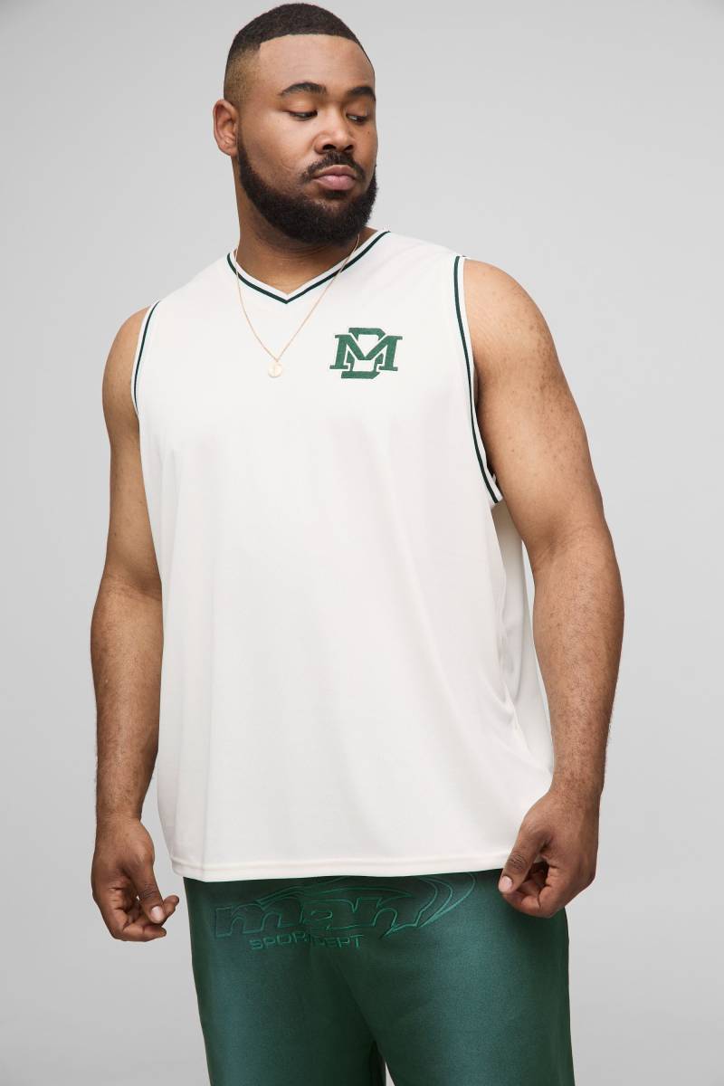 Plus Airtex vesttop mit BM-Stickerei von boohooman