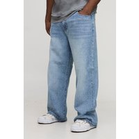 Plus lockere Jeans mit Strass - Grau - 44, Grau von boohooman