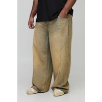 Plus lockere Jeans mit Sternen-Applikation - Grau - 46, Grau von boohooman