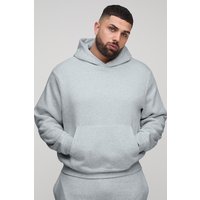 Plus kastiger Basic Hoodie - Grau - 4XL, Grau von boohooman