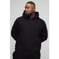 Plus Basic Boxy Over the Head Hoodie - Schwarz - 3XL, Schwarz von boohooman