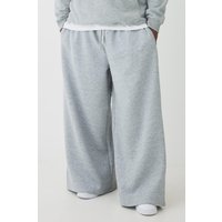 Plus Basic Jogginghose mit extrem weitem Bein - Grau - 2XL, Grau von boohooman