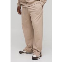 Plus Basic Jogginghose mit geteiltem Saum - Braun - 3XL, Braun von boohooman