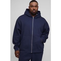 Plus Basic Oversize Hoodie mit Reißverschluss - Blau - 5XL, Blau Plus Basic Oversize Hoodie mit Reißverschluss - Blau - 5XL, Blau von boohooman