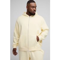 Plus Basic Oversize Hoodie mit Reißverschluss - Gelb - 2XL, Gelb von boohooman