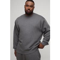 Plus Basic Oversized Crew Neck Sweatshirt - Grau - 3XL, Grau von boohooman