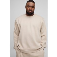 Plus Basic Oversized Crew Neck Sweatshirt - Grau - 3XL, Grau von boohooman