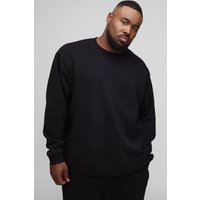Plus Basic Oversized Crew Neck Sweatshirt - Schwarz - 3XL, Schwarz von boohooman