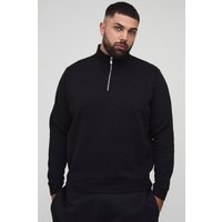 Plus Basic Oversize Sweatshirt mit Trichterkragen - Schwarz - 4XL, Schwarz von boohooman