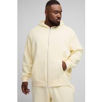 Plus Basic Oversized Zip Through Hoodie - Gelb - 3XL, Gelb von boohooman
