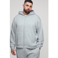 Plus Basic Oversize Hoodie mit Reißverschluss - Grau - 3XL, Grau von boohooman