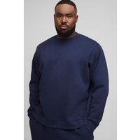 Plus Basic Rundhals-Sweatshirt - Blau - 3XL, Blau von boohooman