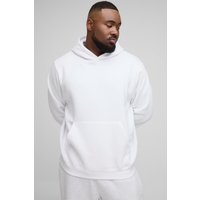 Plus Basic Regular Fit Over the Head Hoodie - Weiß - 3XL, Weiß von boohooman