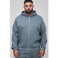 Plus Basic Hoodie mit Reißverschluss - Grau - 3XL, Grau von boohooman
