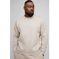 Plus Basic Rundhals-Sweatshirt - Grau - 2XL, Grau von boohooman