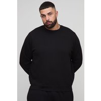 Plus Basic Rundhals-Sweatshirt - Schwarz - 2XL, Schwarz von boohooman