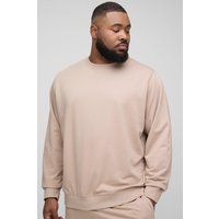 Plus Basic Sweatshirt - Braun - 4XL, Braun von boohooman